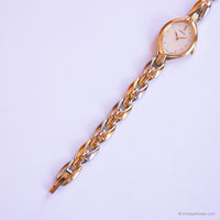 Vintage Gold-tone Pulsar Quartz Watch for Her with Pearly Dial