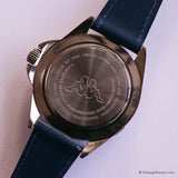 Vintage Silver-tone Kappa Watch for Men with Navy Blue Leather Strap