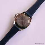 Vintage Silver-tone Kappa Watch for Men with Navy Blue Leather Strap