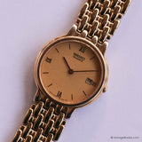 Vintage Seiko 7N29-F070 Quartz Watch Gold-tone Case Champagne Dial