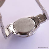 Vintage 38mm Fossil Day Date Watch for Her with White Stones