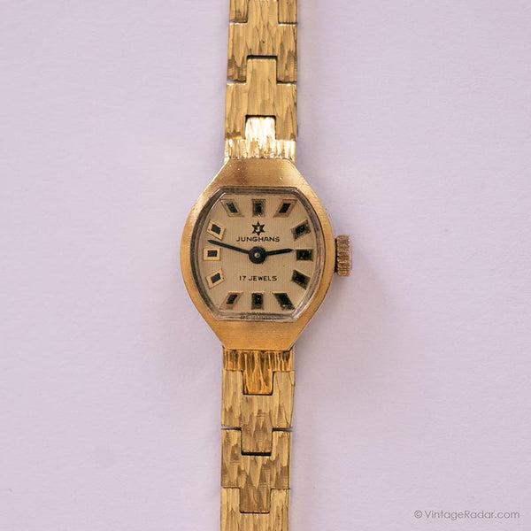 Deutsch 17 Juwelen Gold-Ton mechanisch Junghans Uhr | Seltener Jahrgang Uhr