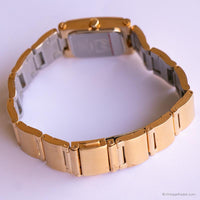 Vintage rectangular Lorus reloj para mujeres con brazalete de tono de oro