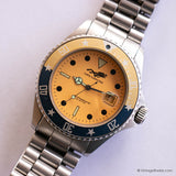 Vintage Chipie Submarine Watch for Men with Yellow Dial Made in France