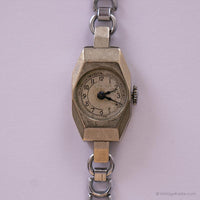 Antike silberfarbene mechanische Uhr | 1950er Jahre French Vintage Uhr