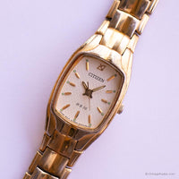 Pequeño tono de oro Citizen Tanque reloj para mujeres | Vestido de damas vintage reloj
