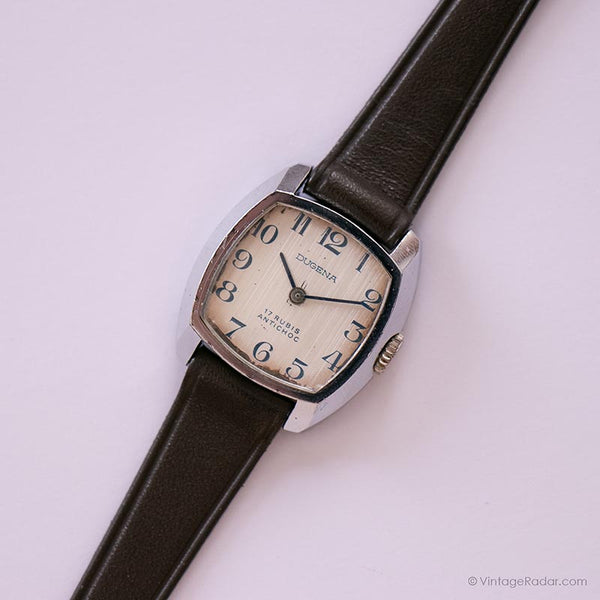 17 Rubis Silver-Tone Dugena Mechanical Watch | Vintage Watches For Sale