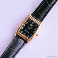 Q&Q noire rectangulaire vintage par Citizen Quartz montre pour femme