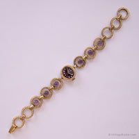 Gold-Tone Anker Vintage Ladies Watch with Purple Stones | German Watches