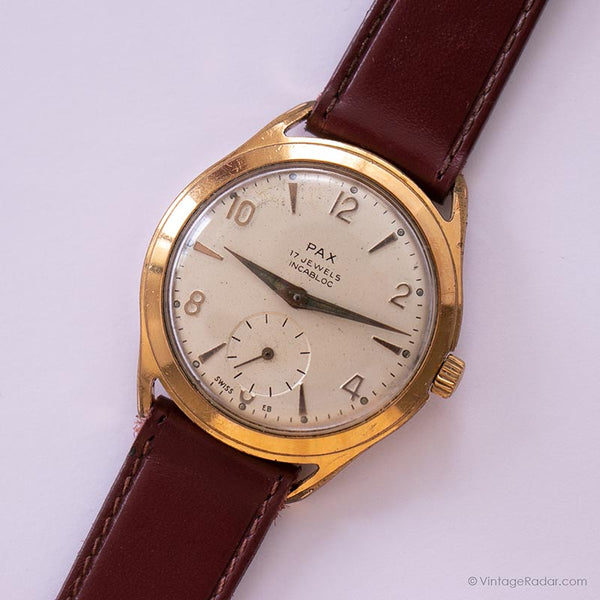 Pax 17 Juwelen Incabloc Männer mechanisch Uhr Vintage