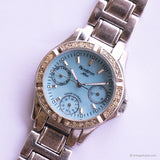 Antiguo Armitron Ahora dial azul reloj Para ella con pulsera de acero inoxidable