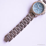 Vintage Armitron Now Blue-Dial Watch for Her with Stainless Steel Bracelet