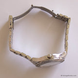 Vintage Silver-tone Guess Moonphase Watch for Ladies with White Stones