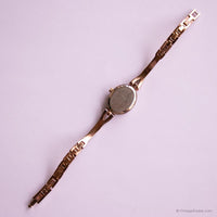 Vintage Rose-Gold Oval Armitron Uhr Für Frauen mit braunen Edelsteinen