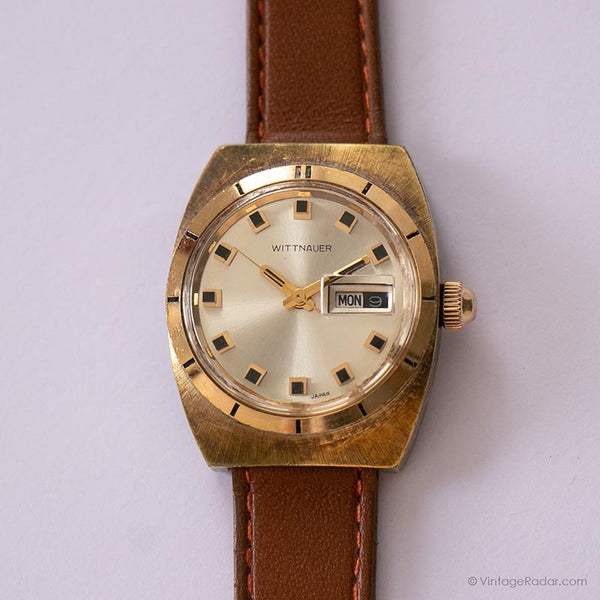 18K Gold electrozpado a Wittnauer Mechanical reloj | Relojes vintage