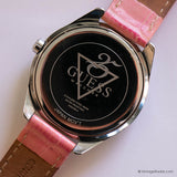 Vintage Silver-tone Guess Triangle Ladies Watch Pink Strap & Gemstones