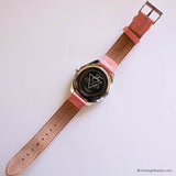 Vintage Silver-tone Guess Triangle Ladies Watch Pink Strap & Gemstones