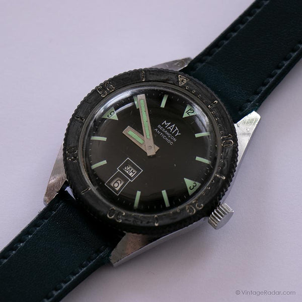 Maty Besancon Mechanical Vintage Watch | Antichoc Men's Diver Watch