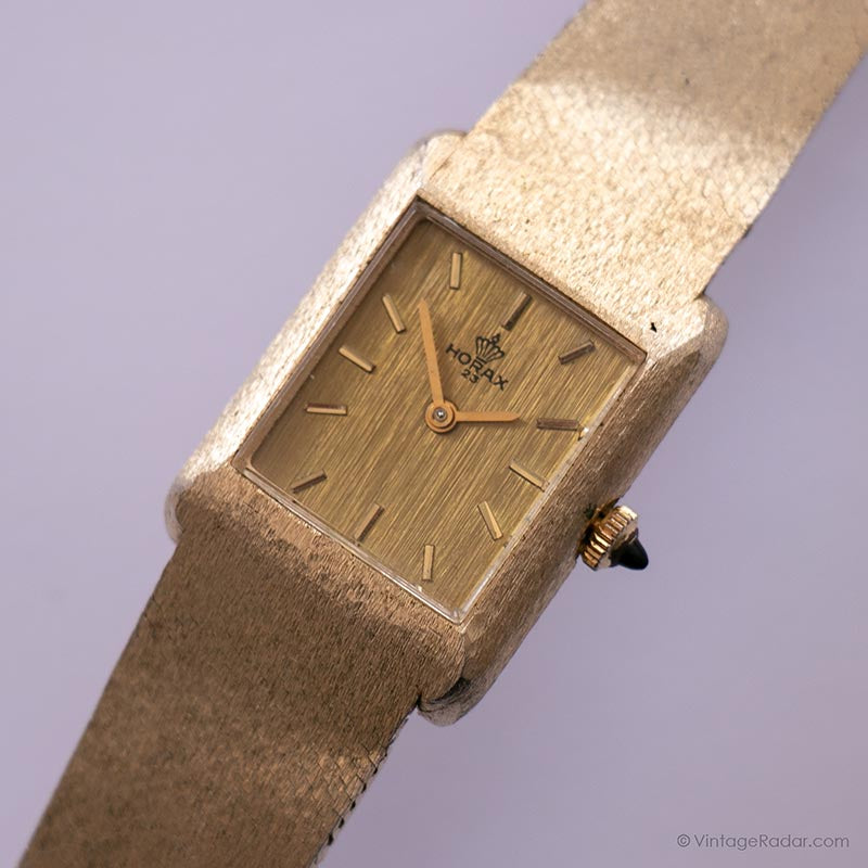 Vintage Gold-tone Horax Mechanical Watch for Her Luxury Dress Watch