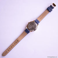 Vintage Gold-tone Vivani Ladies Watch with Blue Dial & Denim Style Strap