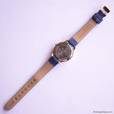 Vintage Gold-tone Vivani Ladies Watch with Blue Dial & Denim Style Strap