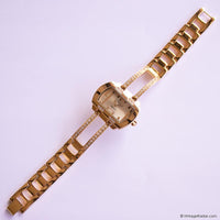 Vintage Gold-tone Embassy by Gruen Ladies' Watch with White Gemstones