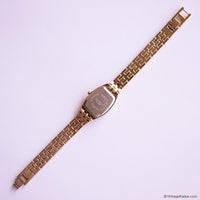 Vintage Armitron Diamond Black Dial Watch with Gold-tone Bracelet