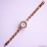 Vintage Gold-tone Armitron Dress Watch for Women with White Gemstones