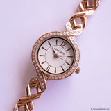 Vintage Gold-tone Armitron Dress Watch for Women with White Gemstones