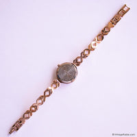 Vintage Gold-tone Armitron Dress Watch for Women with White Gemstones