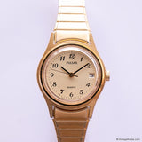 Vintage Gold-tone Pulsar Quartz Watch for Women | Classic Date Watch