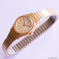 Vintage Gold-tone Pulsar Quartz Watch for Women | Classic Date Watch