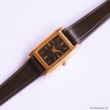 Vintage Black-Dial Rectangular Seiko Watch for Women V401-5650 R1