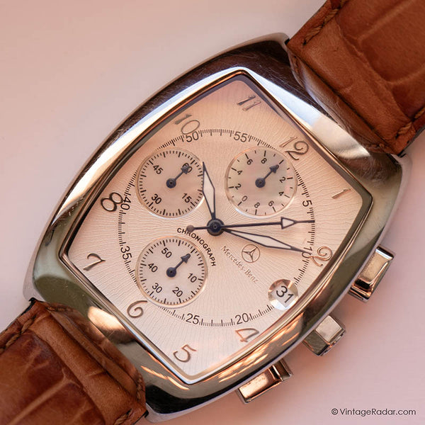 Mercedes Benz in stile Art Déco vintage Chronograph Guarda Custodia tonneau