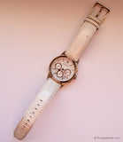 Vintage 38-mm Rose-Gold DKNY Chronograph Watch for Her with White Strap - Vintage Radar