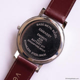 Vintage Embassy Quartz Watch for Ladies with Burgundy Brown Strap