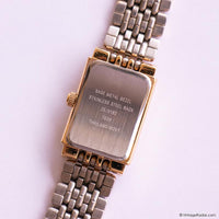 Vintage Black-Dial Rectangular Armitron Watch | Gold-tone Tank Watch