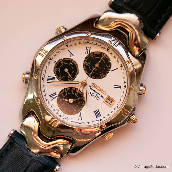 RARE Vintage Seiko Chronograph SQ50 Watch for Men 7T32-6G90 A0
