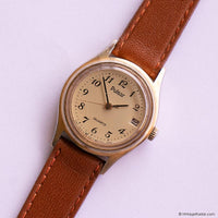 Vintage Gold-tone Pulsar Ladies' Watch | Tiny Quartz Watch Brown Strap