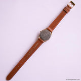 Vintage Gold-tone Pulsar Ladies' Watch | Tiny Quartz Watch Brown Strap