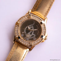 Vintage Gold-tone Baby Phat Watch with Gold-tone Strap & White Stones