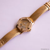 Vintage Gold-tone Baby Phat Watch with Gold-tone Strap & White Stones