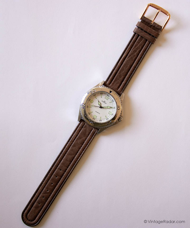Vintage 40-mm Lexor Watch for Men | Silver-tone Quartz Watch for Him ...