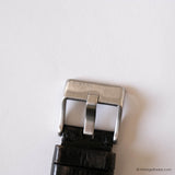 Vintage Silver-tone Diesel Watch for Men Blue Dial & Black Leather Strap - Vintage Radar