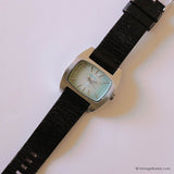 Vintage Silver-tone Diesel Watch for Men Blue Dial & Black Leather Strap - Vintage Radar