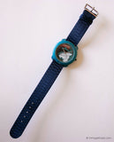 Vintage Benetton by Bulova Watch for Her Turquoise Case & Navy Strap - Vintage Radar
