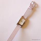 Vintage Michel Klein Ladies Watch with Pale Pink Strap & Rectangular Case - Vintage Radar