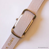 Vintage Michel Klein Ladies Watch with Pale Pink Strap & Rectangular Case - Vintage Radar
