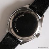 Orologio da uomo vintage al quarzo Formatic color argento con cinturino in pelle nera