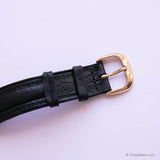 Vintage Fossil Moon Phase Tank Watch for Gents with Black Dial